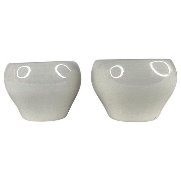 2 Vintage Hall China Open Salt Cellars White Ceramic Made In USA 1153 Dip Set - Picture 8 of 8